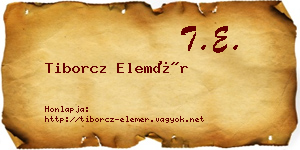 Tiborcz Elemér névjegykártya