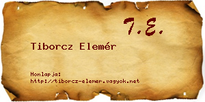 Tiborcz Elemér névjegykártya