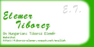 elemer tiborcz business card